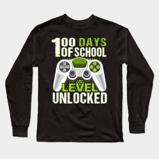 Video Gamer Student 100th Day Teacher 100 Days of School Long Sleeve T-Shirt